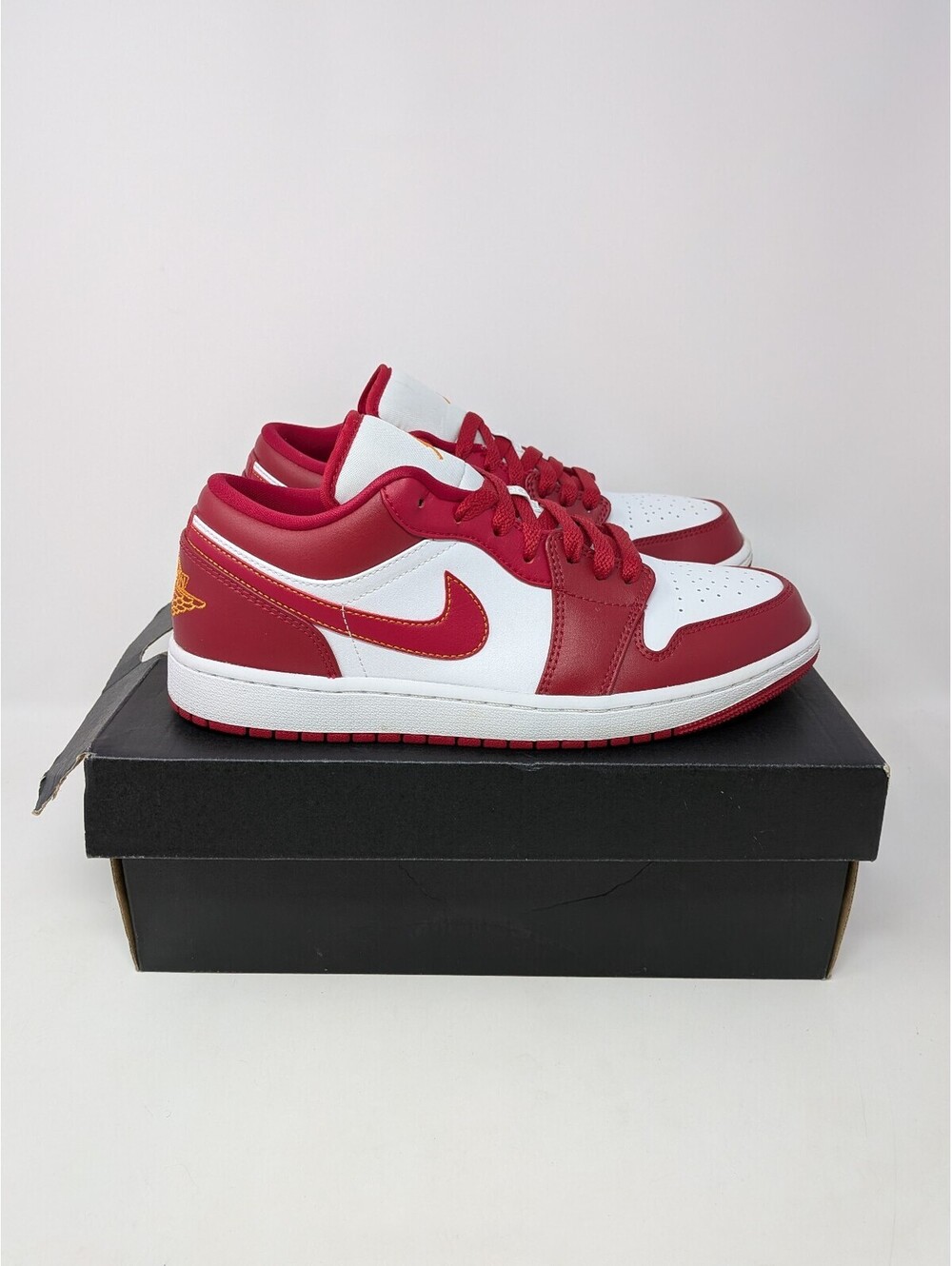 Nike Air Jordan 1 Low Cardinal Red Light Curry Men’s 9.5 553558-607